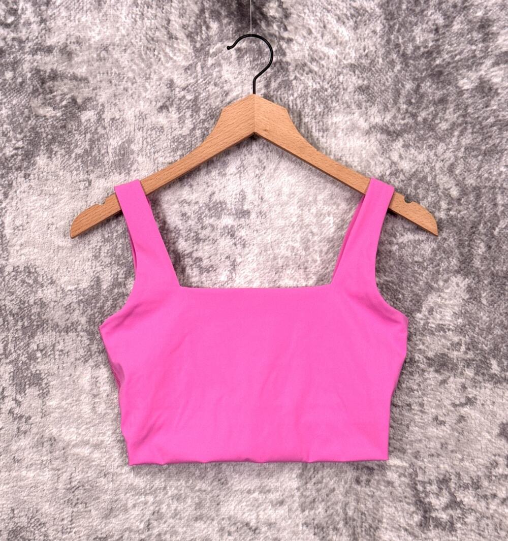 SPANX BoostUp Square Neck Cropped Shelf Tank Top XS Womens Pink